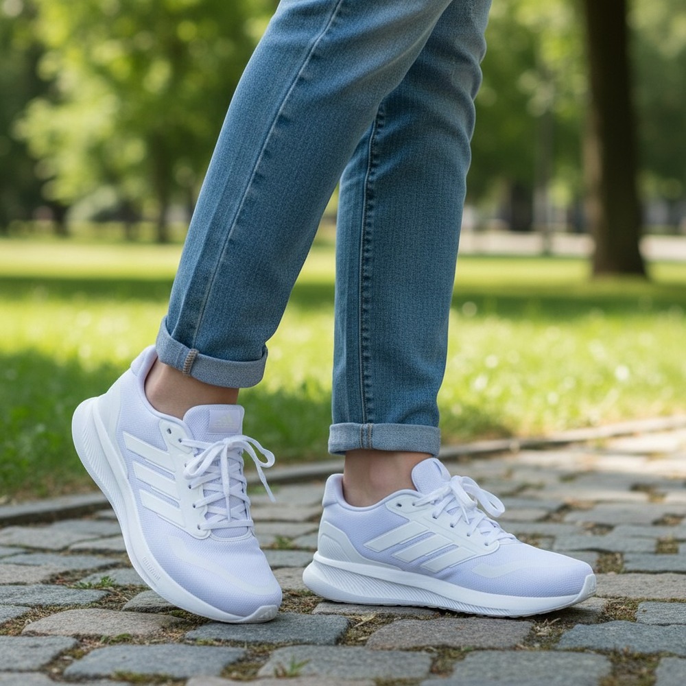 Adidas Runfalcon 5 Mens White Running Shoes Size 10.5 NEW